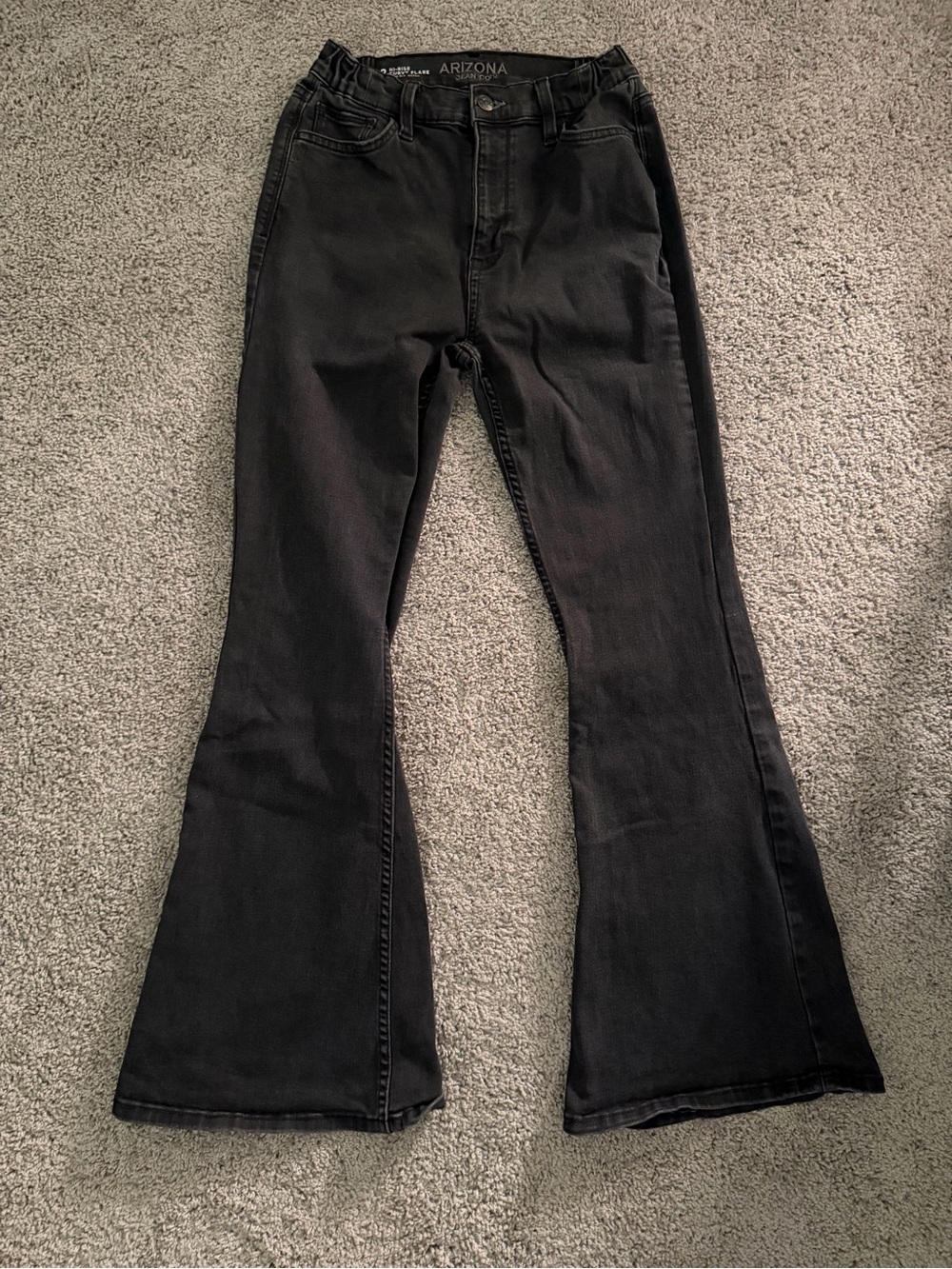 Hi-Rise Curvy Flare Jeans Size 2 Washed Black Y2K